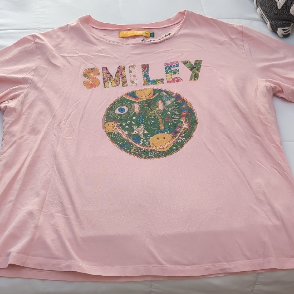 FARM Rio Pink Smiley Short Sleeve Tee
